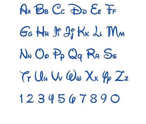Disney Machine Embroidery Font Monogram Alphabet 3 Sizes Embroidery