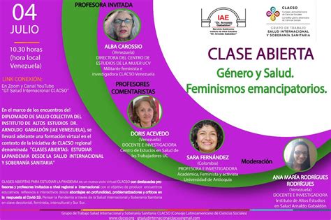Clase Abierta Género Y Salud Feminismos Emancipatorios” Clacso