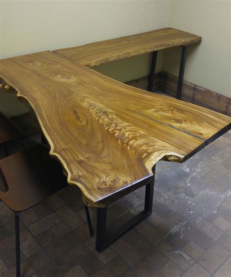 Live Edge Slab L Shaped Desks Made From Your Choice Of