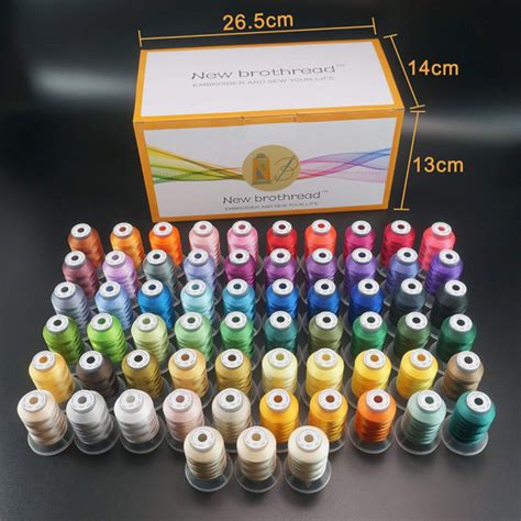 New Brothread 63 Brother Colors Polyester Embroidery Machine Thread Kit