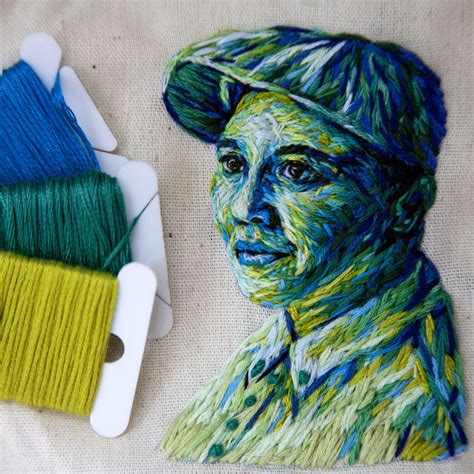 Intimate Embroidered Portraits By Danielle Clough Embroidered