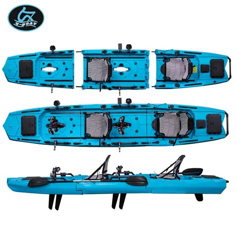 U Boat 14ft Modular Fishing Kayak Three Section Pedal Drivekayak Two