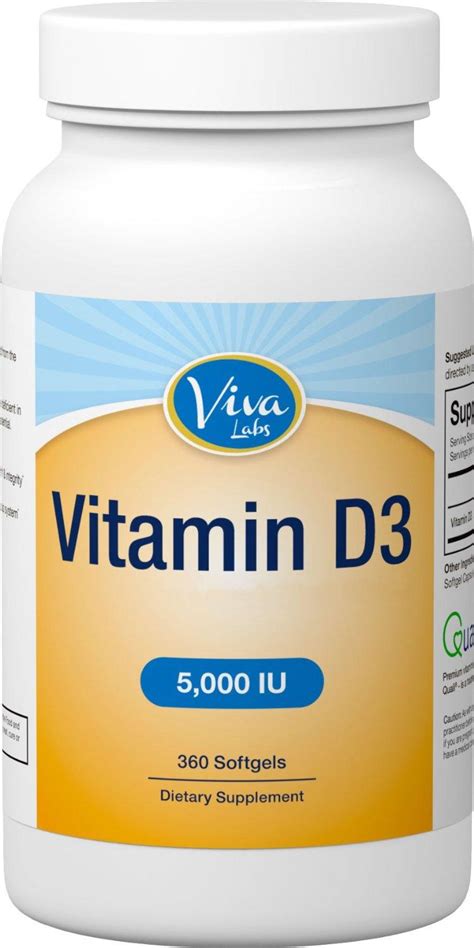 Viva Labs 1 High Potency Vitamin D3 5000 Iu In Non Gmo