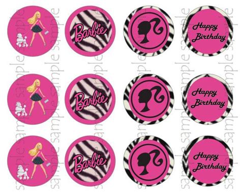 Printable Barbie Happy Birthday Cupcake Toppers By Partypaloozza 475