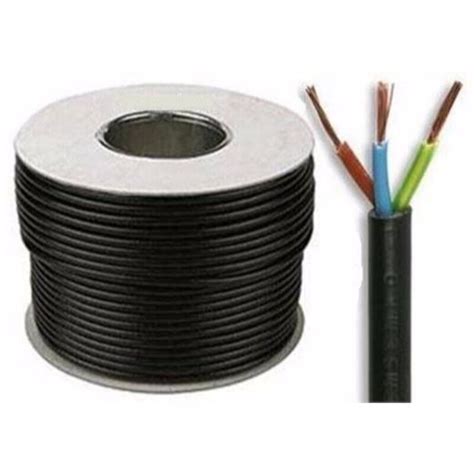 Black 075mm 3 Core Round Wire Flexible Pvc Power Lighting Cable 3183y