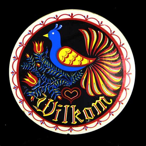 Welcome Distelfink Bird Black 16 Barn Hex Sign German Amish Folk Art