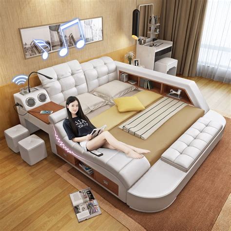 The Ultimate Bed With Integrated Massage Chair Speaker And Desk