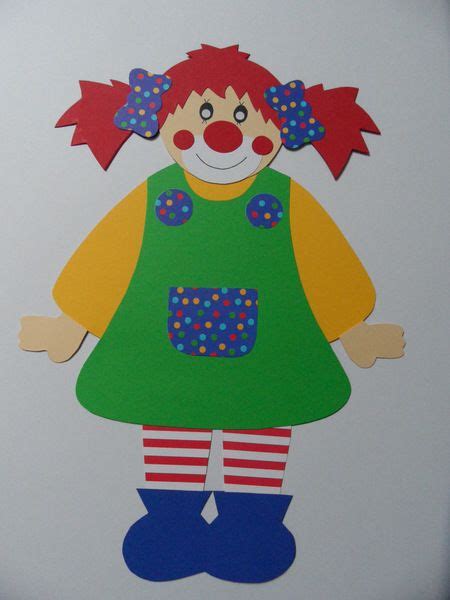 Kostenlose fensterbilder vorlagen zu verschiedenen anlässen. Süßes Clown Mädchen aus Fotokarton und natürlich ...