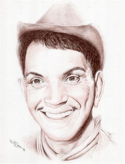 Mario Moreno Cantinflas Portrait Retrato Cantinflas Cómo Dibujar