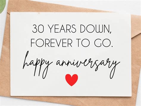 30th Wedding Anniversary Card For Husband Wife 30 Year Etsy