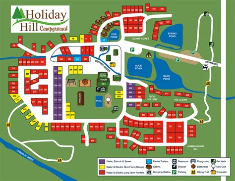 Site Map Holiday Hill Campground Springwater Ny