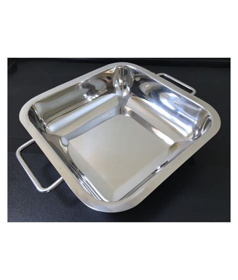 Stainless Steel Serving Tray With Handles 3 Pack Kdl