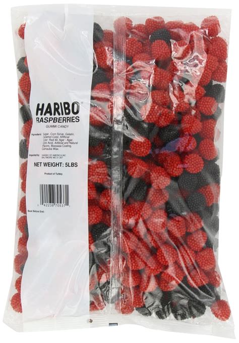 Haribo Gummi Candy Raspberries 5 Pound Bag Ebay