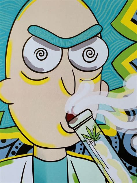 Rick Sanchez Bong Rip Poster Print Weed Art Rick And Morty Etsy