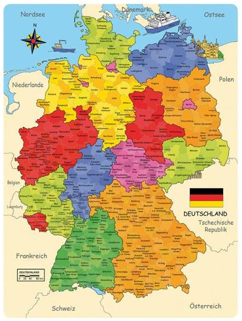 Photos Beautiful Deutschland Karte Mit Kompass