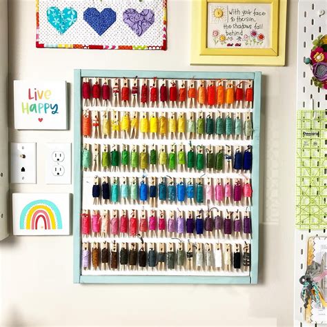 Diy Embroidery Floss Organizer Using Clothespins Ameroonie Designs