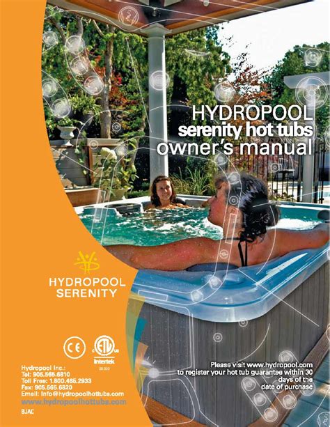 Hydropool Serenity Hot Tubs Owner S Manual Pdf Download Manualslib
