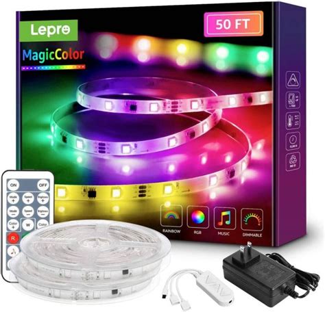 50ft Magiccolor Led Strip Lights Lepro Music Sync Waterproof Rgbic