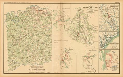 Civil War Atlas Plate 91 Map Of Spotsylvania County Hanover Junction