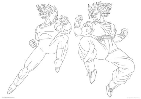 Dibujo De Goku Y Vegeta Para Imprimir Y Colorear Colorear Imágenes
