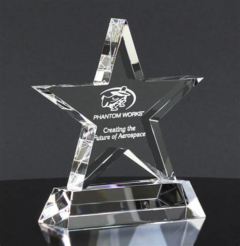 Large Crystal Glass Star Award Trophy Asap Awards