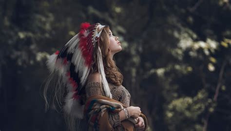 Wallpaper Women Red Photography Headdress Native American Clothing Mythology Native