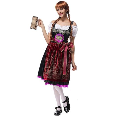 Free Pp Oktoberfest Wench Ladies Fancy Dress German Bavarian Beer Girl