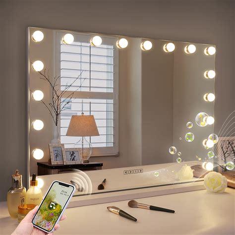 Fenchilin Bluetooth Hollywood Vanity Make Up Mirror With Lights 18 Led