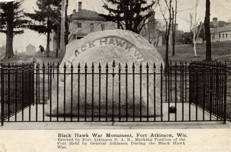 Black Hawk War Monument Postcard Wisconsin Historical Society