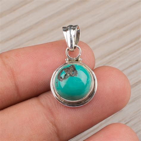 Vintage Sterling Silver Turquoise Pendant Etsy