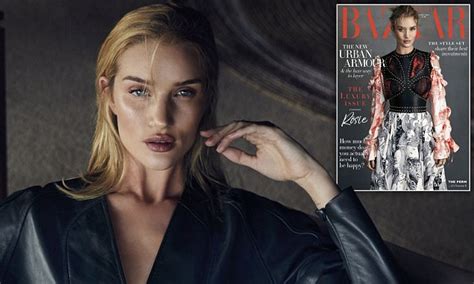 Rosie Huntington Whiteley Stuns On The Cover Of Harper S Bazaar Daily Mail Online