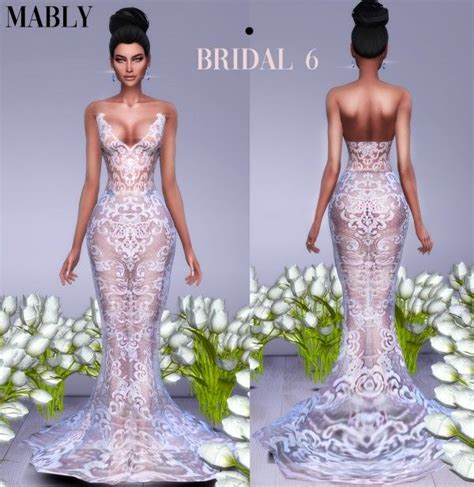 Mably Store Bridal Dress 6 Sims 4 Downloads Sims 4 Wedding Dress