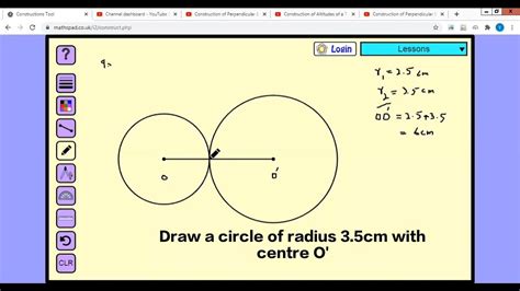 Construction Of The Common Tangent Of Two Touching Circle Externally