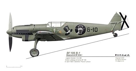Messerschmitt Bf 109 B 1 Legion Condor 2j88 1937 04 06 First