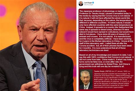 Lord Sugar Under Fire For Sharing ‘dangerous And Irresponsible