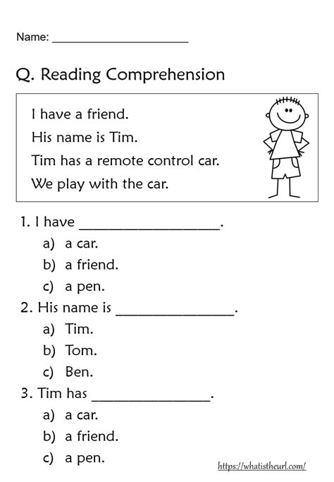 Comprehension Worksheets For Grade 1