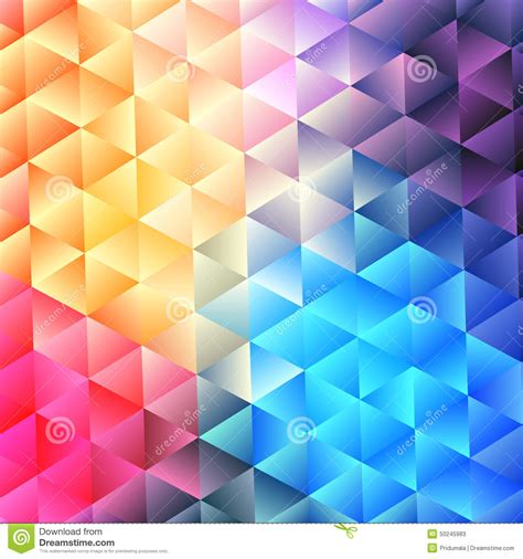 Retro Pattern Of Geometric Shapes Colorful Mosaic Backdrop Geo Stock