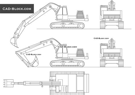 Excavator Cad Block Dwg Autocad Model Download Free