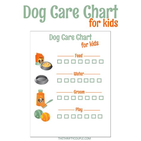 Free Printable Dog Care Chore Checklist Chart The Thrifty Couple