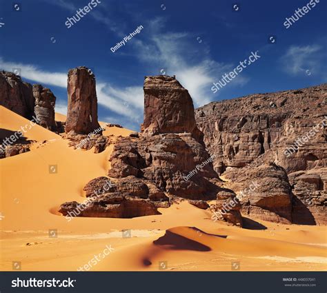 Sand Dunes Rocks Sahara Desert Algeria Stock Photo 448037041 Shutterstock