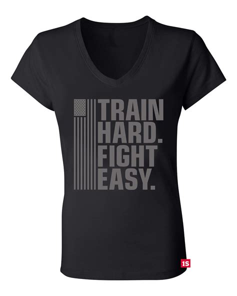 Train Hard Fight Easy Ladies Vneck Red Label Edition Osi