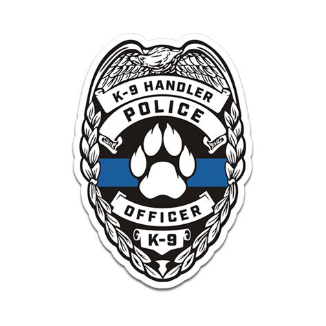 K9 Handler Thin Blue Line Badge Sticker Decal Law Enforcement K 9