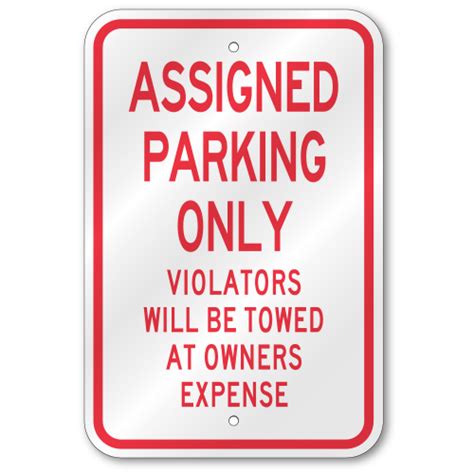 Assigned Parking Only Sign Outdoor Reflective Aluminum 80 Mil Thick