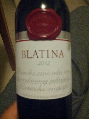 Blatina Bosnia And Herzegovina 2012 Wine Info