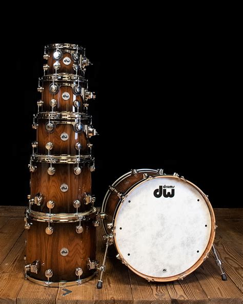 Dw Collectors Exotic Maplemahogany 6 Piece Drum Set Santos Rosewood