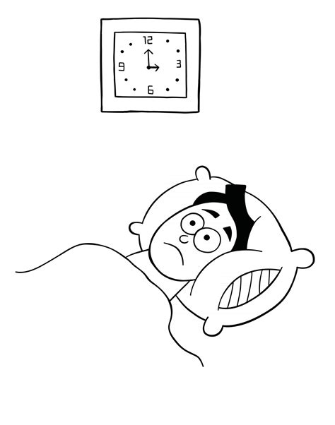 Cartoon Man Can Not Sleep And It Is 3 Am Vector Illustration 2780044