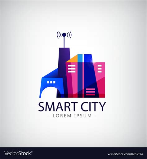 Smart City Real Estate Logo Business Royalty Free Vector