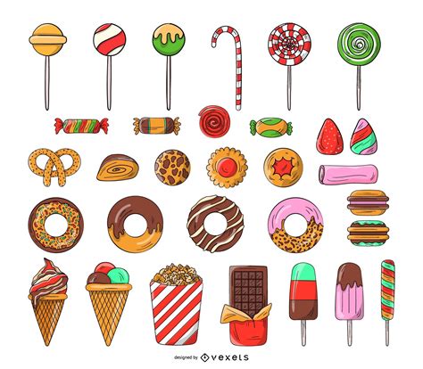 Sweets And Candy Icon Set Vector Download