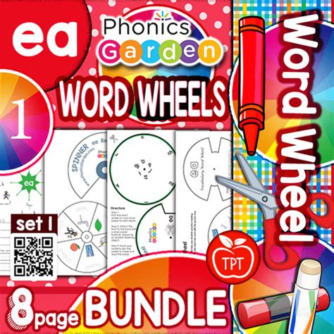 Ea 2 Pat A Word Digraph Word Wheel Bundle 8 Pages Phonics Garden