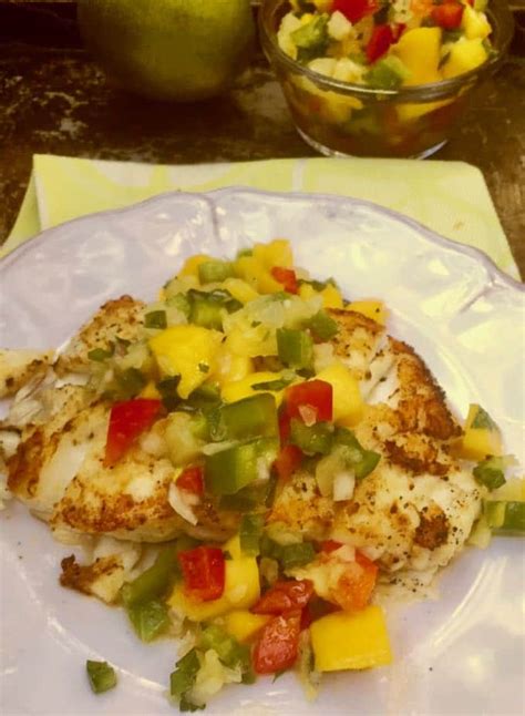 Grilled Grouper And Mango Salsa Grits And Pinecones